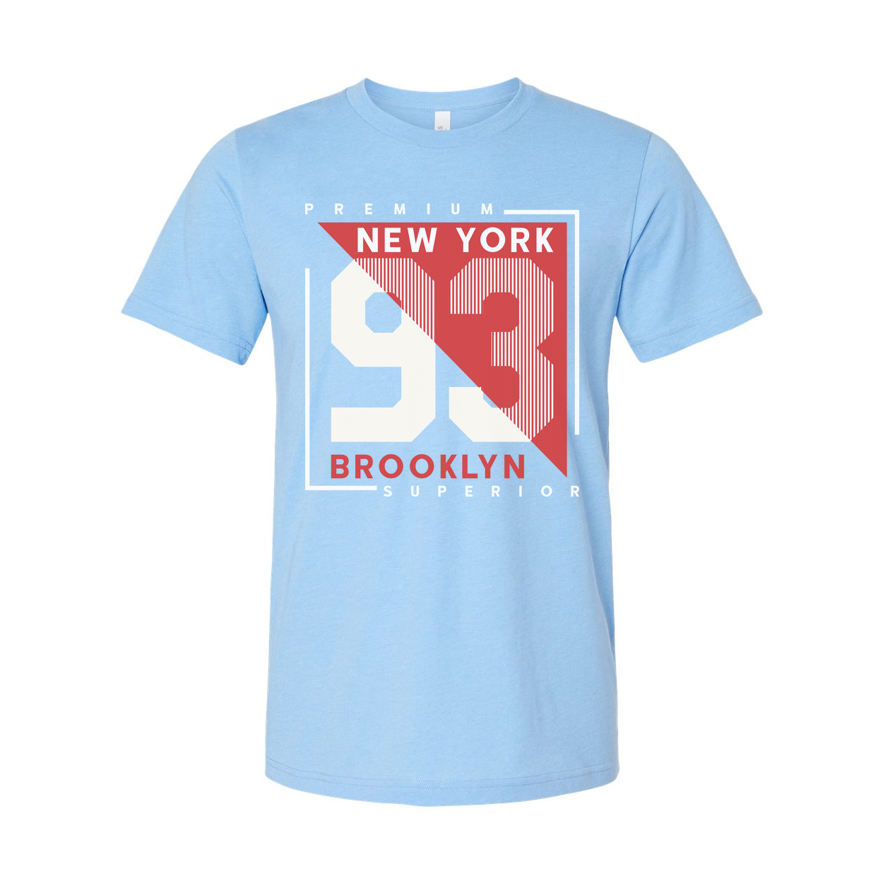 Premium New York 93 Graphic T Shirt With Brooklyn Superior Text Unisex Short Sleeve Cotton