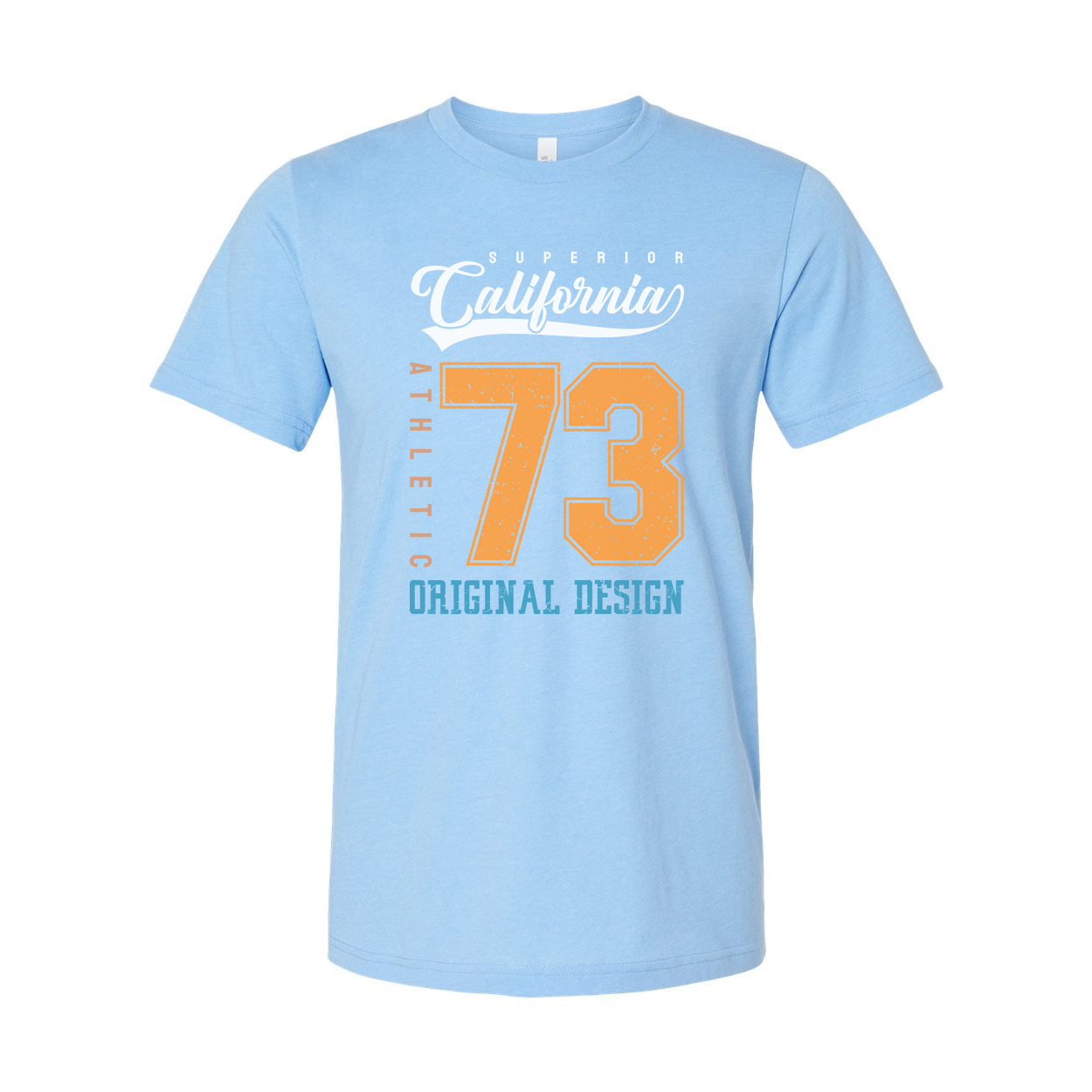 White Unisex Athletic California 73 Original Design Graphic T Shirt For Men And Women