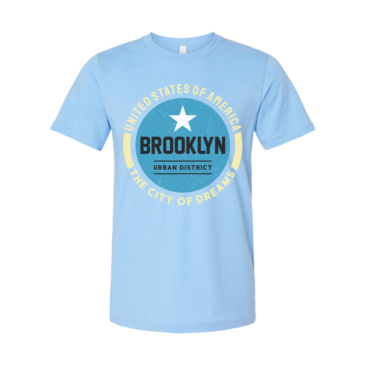 Brooklyn Urban District Circle Graphic T Shirt With United States Of America Arch And Star Logo