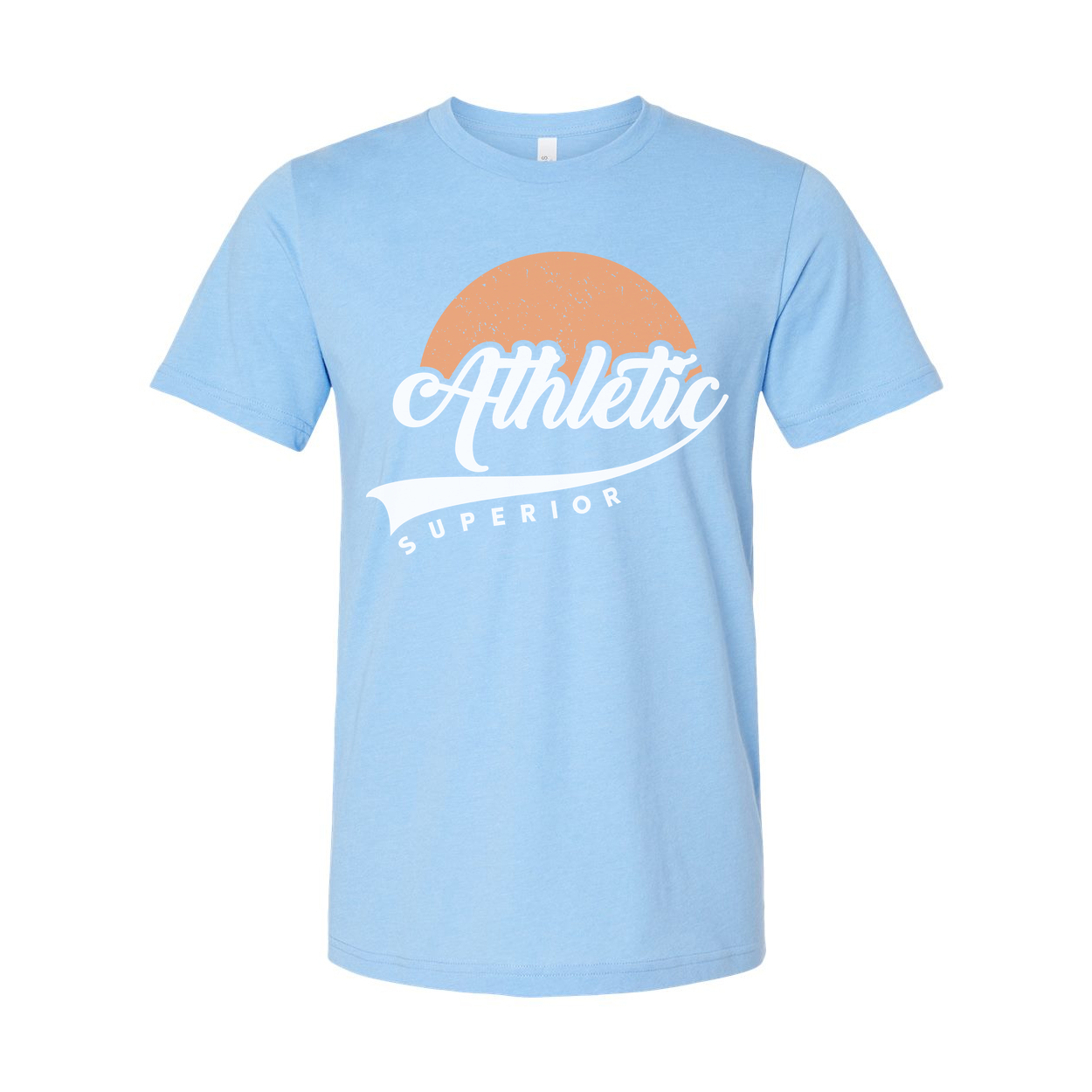 Unisex T Shirt With Peach Circle Athletic Superior Script Logo Graphic Print