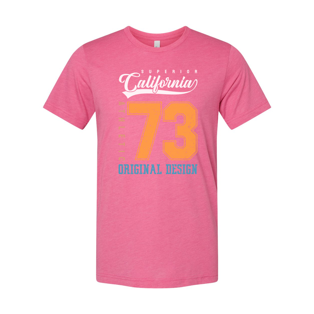 White Unisex Athletic California 73 Original Design Graphic T Shirt For Men And Women