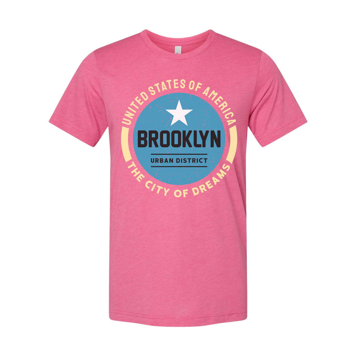 Brooklyn Urban District Circle Graphic T Shirt With United States Of America Arch And Star Logo