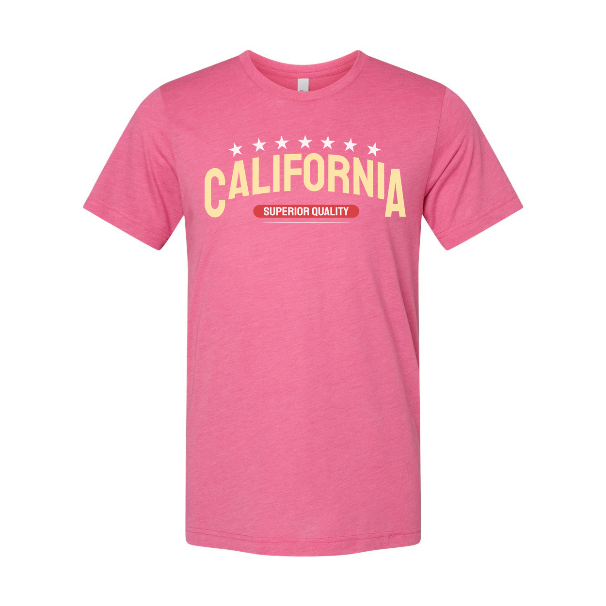California Graphic Unisex T Shirt Short Sleeve With Star Arch Design Superior Quality Label