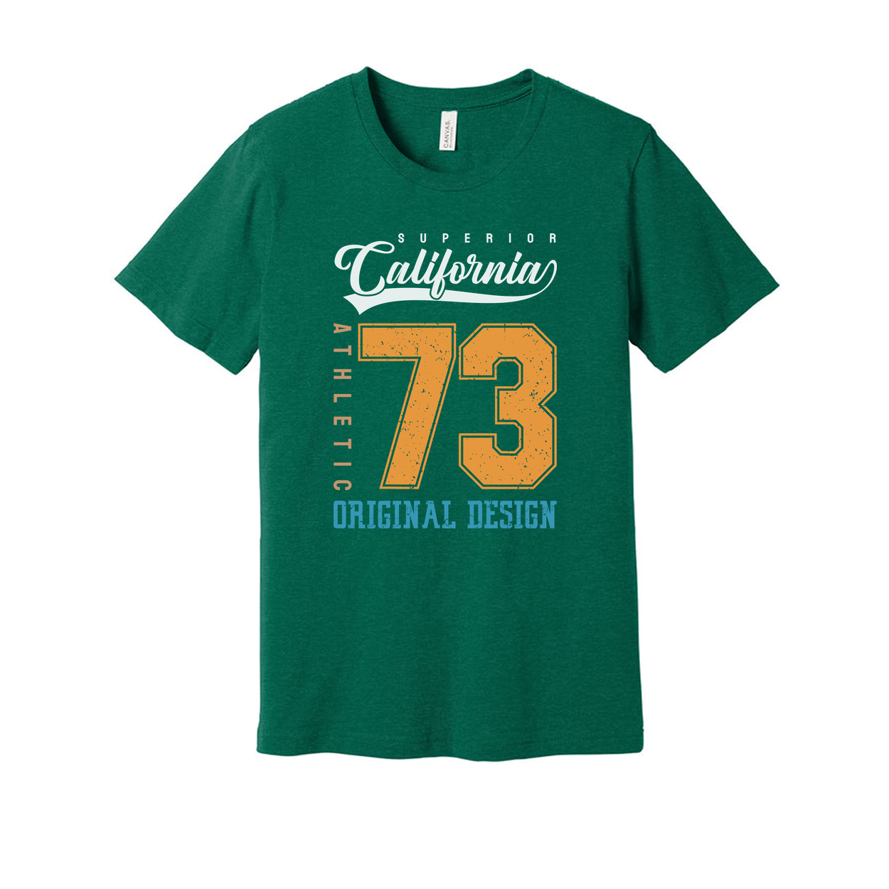 White Unisex Athletic California 73 Original Design Graphic T Shirt For Men And Women