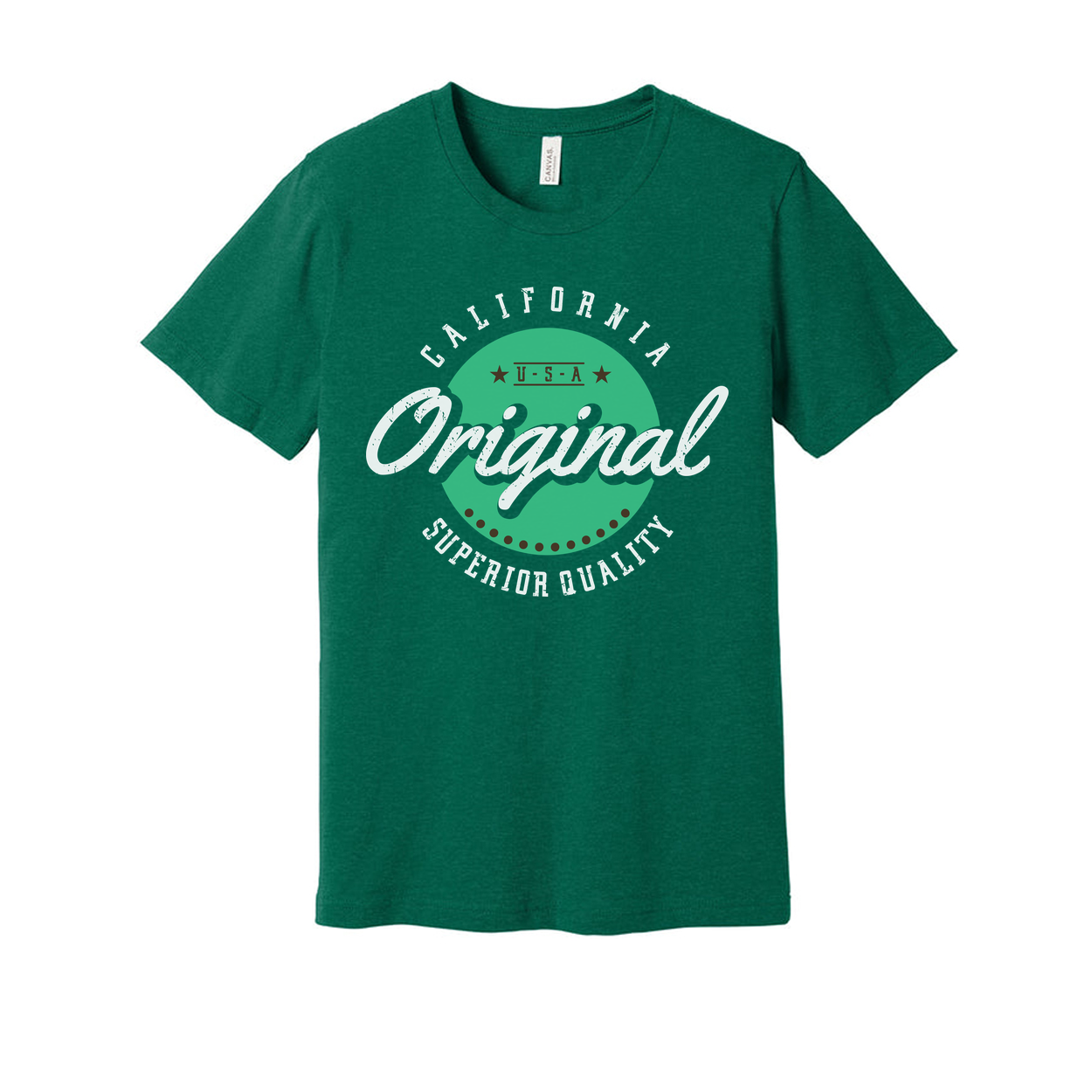 California Original Unisex Graphic T Shirt With Green Circular Badge And Superior Quality