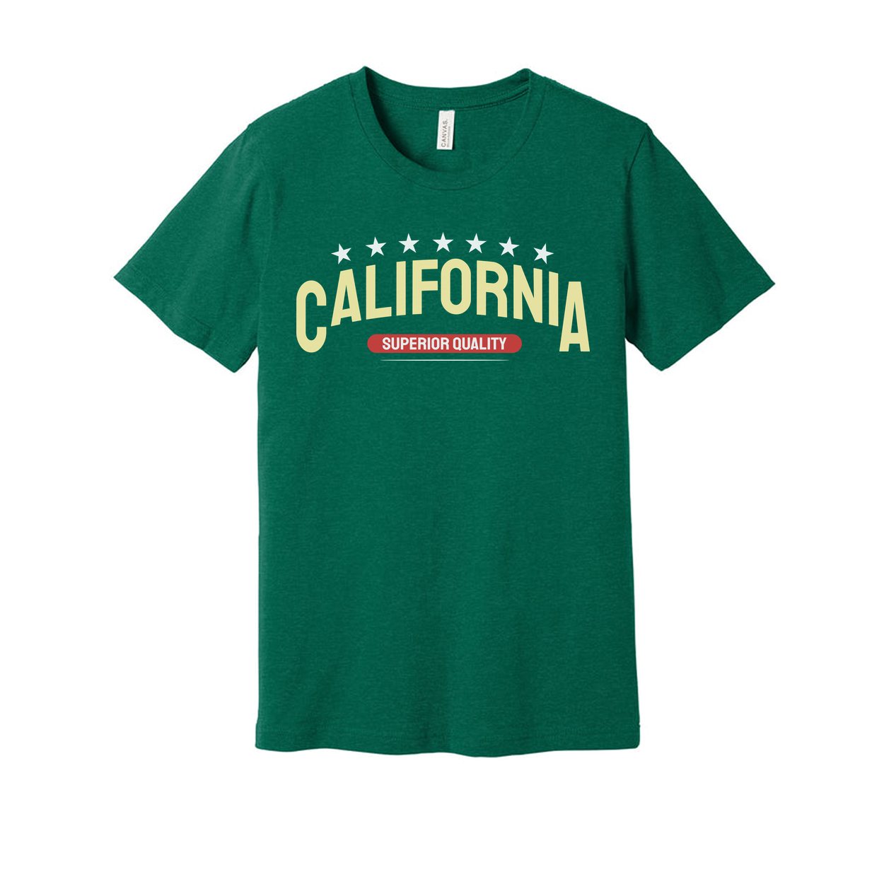 California Graphic Unisex T Shirt Short Sleeve With Star Arch Design Superior Quality Label