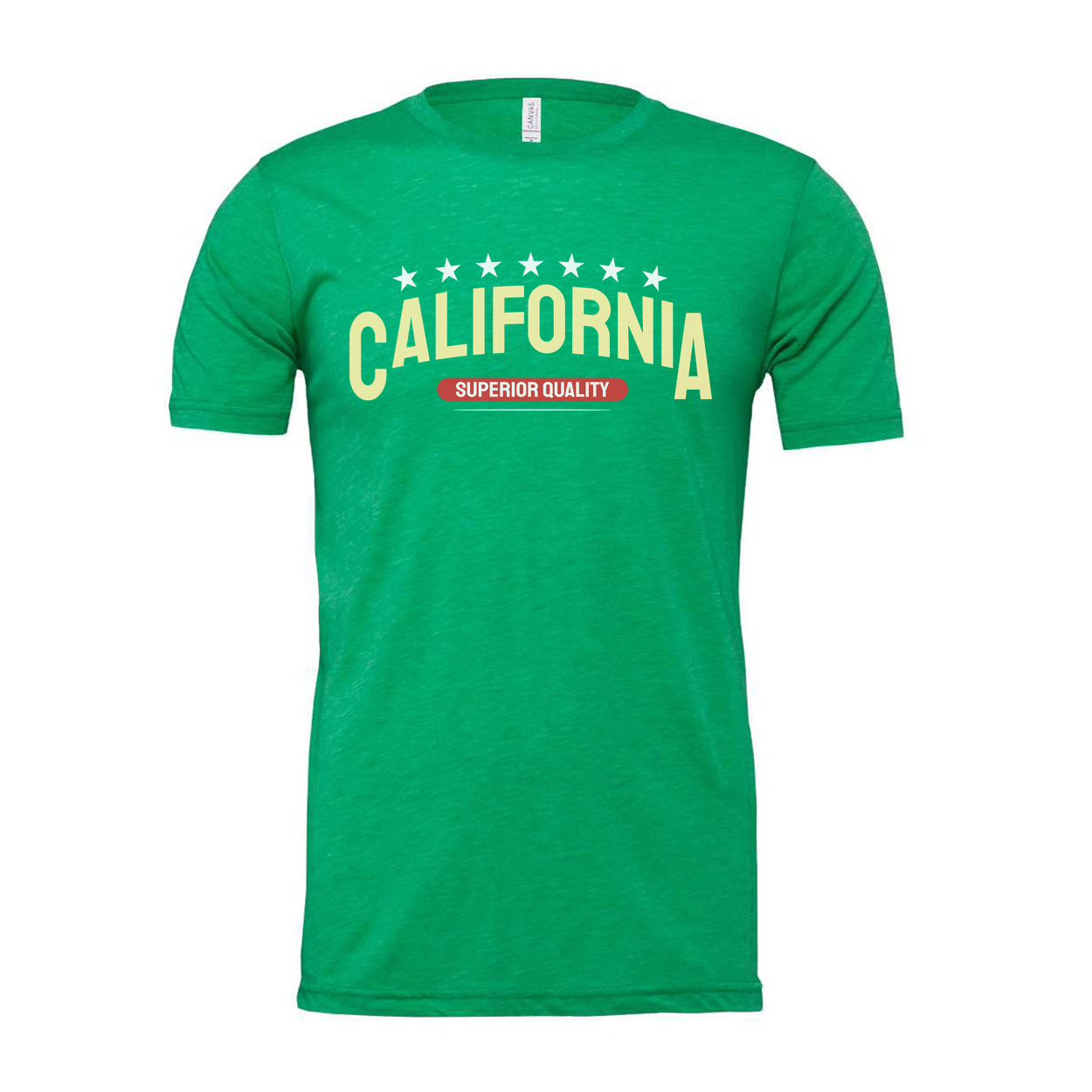 California Graphic Unisex T Shirt Short Sleeve With Star Arch Design Superior Quality Label