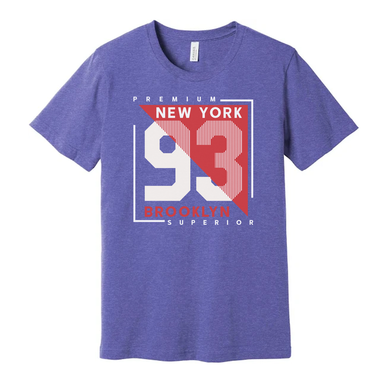 Premium New York 93 Graphic T Shirt With Brooklyn Superior Text Unisex Short Sleeve Cotton