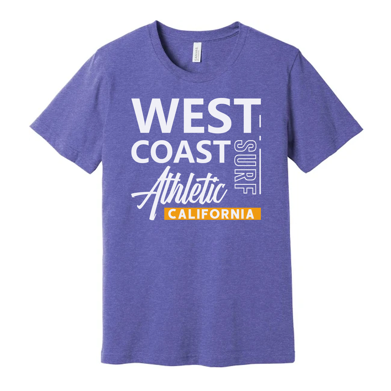West Coast Surf Graphic T Shirt California Athletic Unisex Tee Short Sleeve