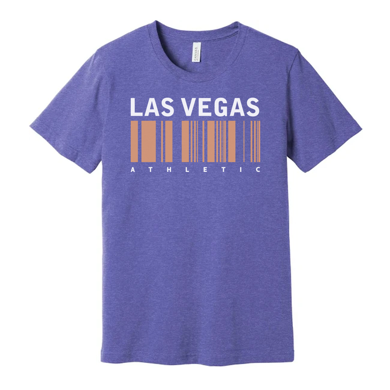 Las Vegas Athletic Barcode Graphic Unisex T Shirt Cotton Short Sleeve Casual Everyday Wear