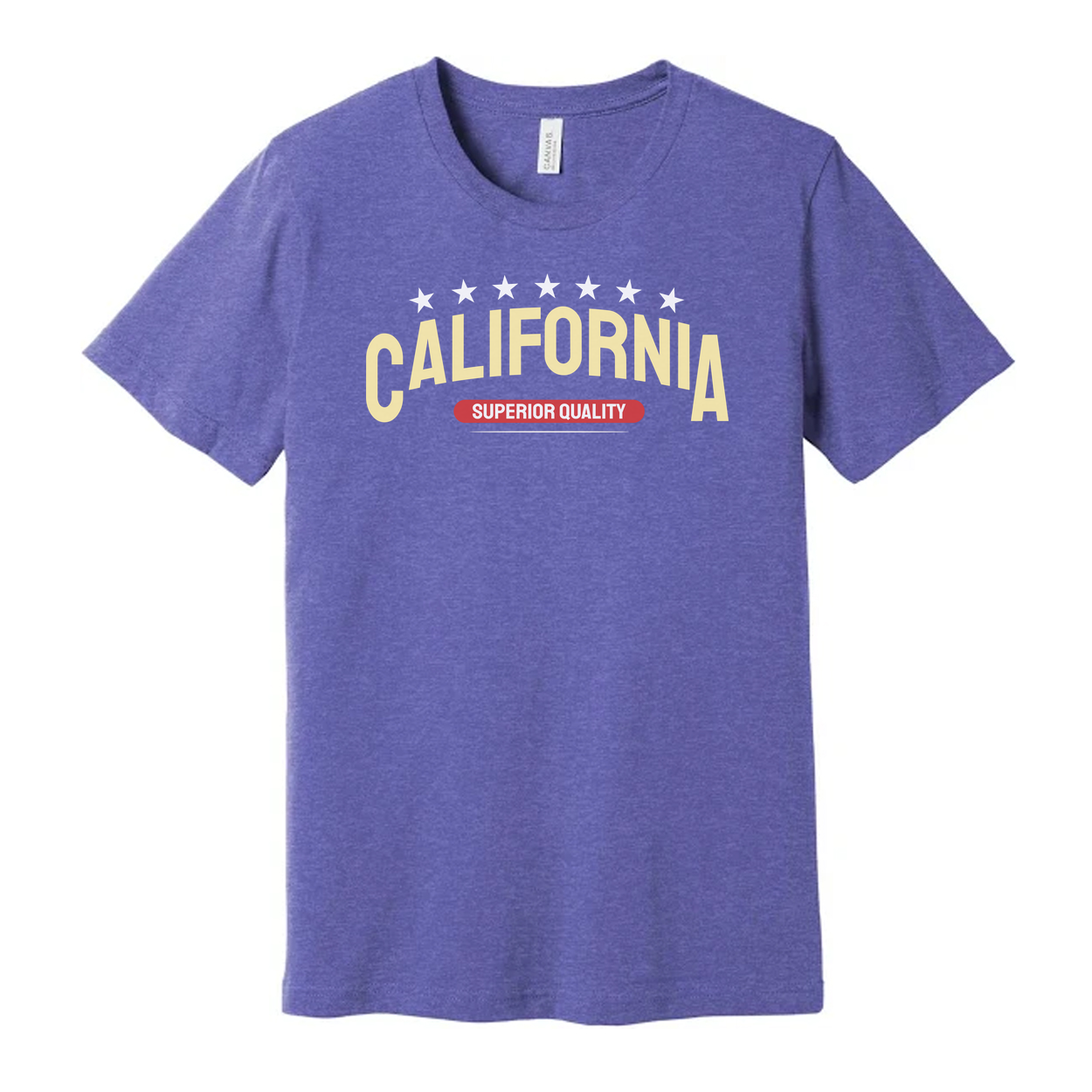California Graphic Unisex T Shirt Short Sleeve With Star Arch Design Superior Quality Label