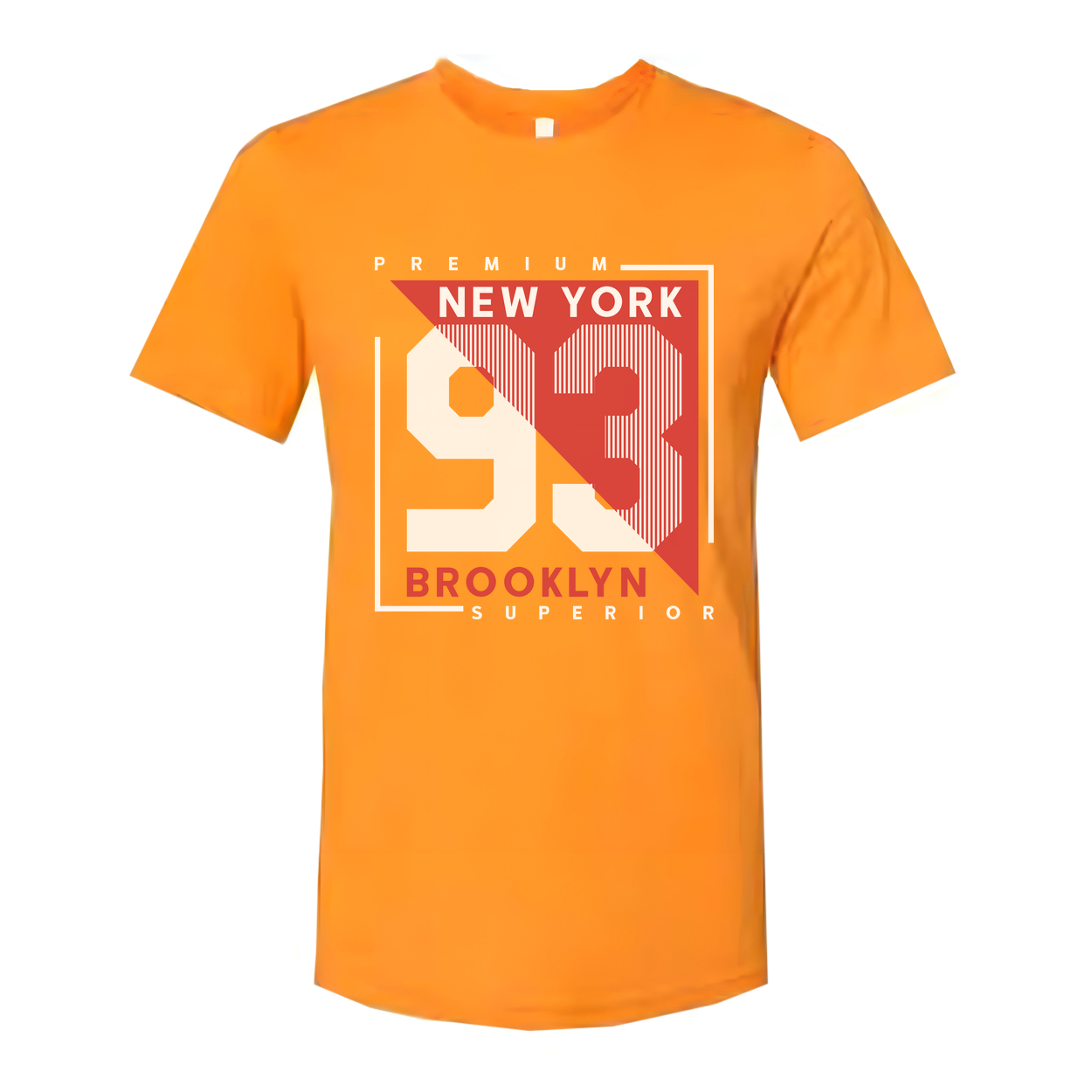 Premium New York 93 Graphic T Shirt With Brooklyn Superior Text Unisex Short Sleeve Cotton