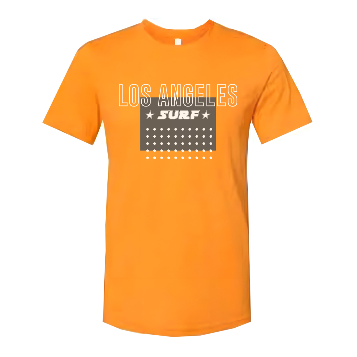 Los Angeles Surf Unisex Graphic T Shirt With Star Banner And Dot Pattern Vintage Style