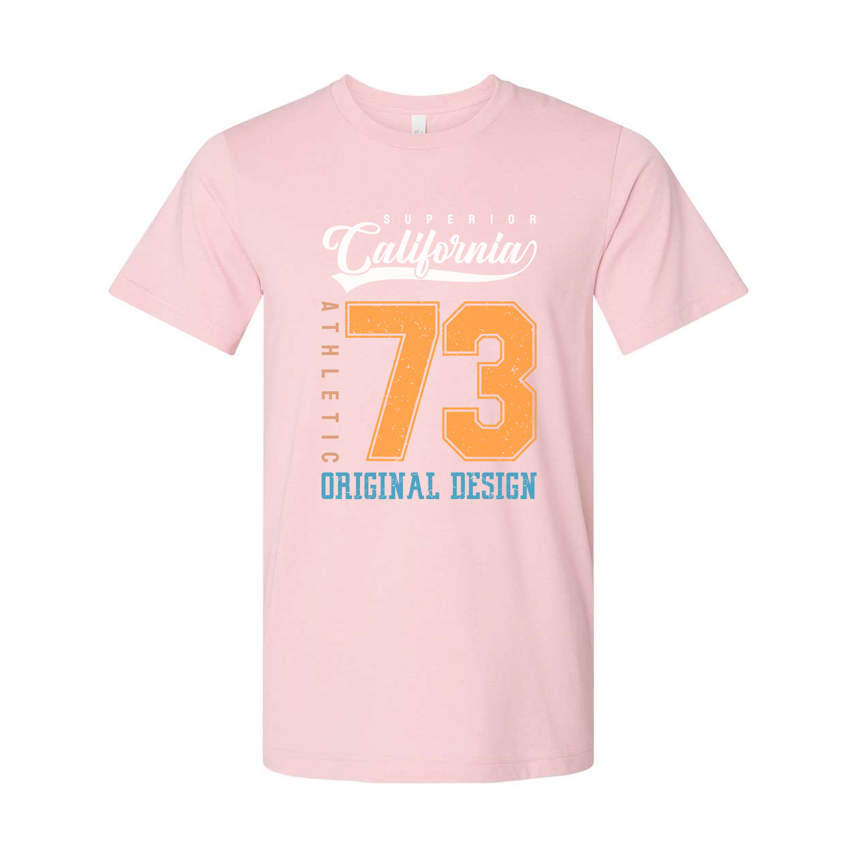 White Unisex Athletic California 73 Original Design Graphic T Shirt For Men And Women