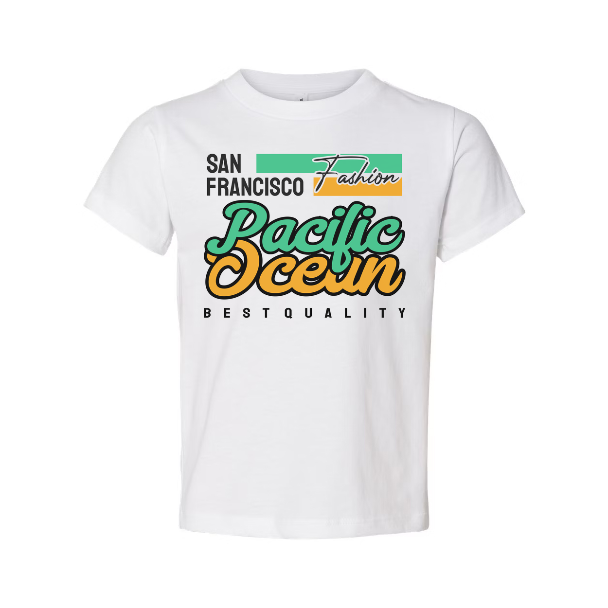 Pacific Ocean Graphic Tee With San Francisco Fashion Elements For Unisex Urban Wear