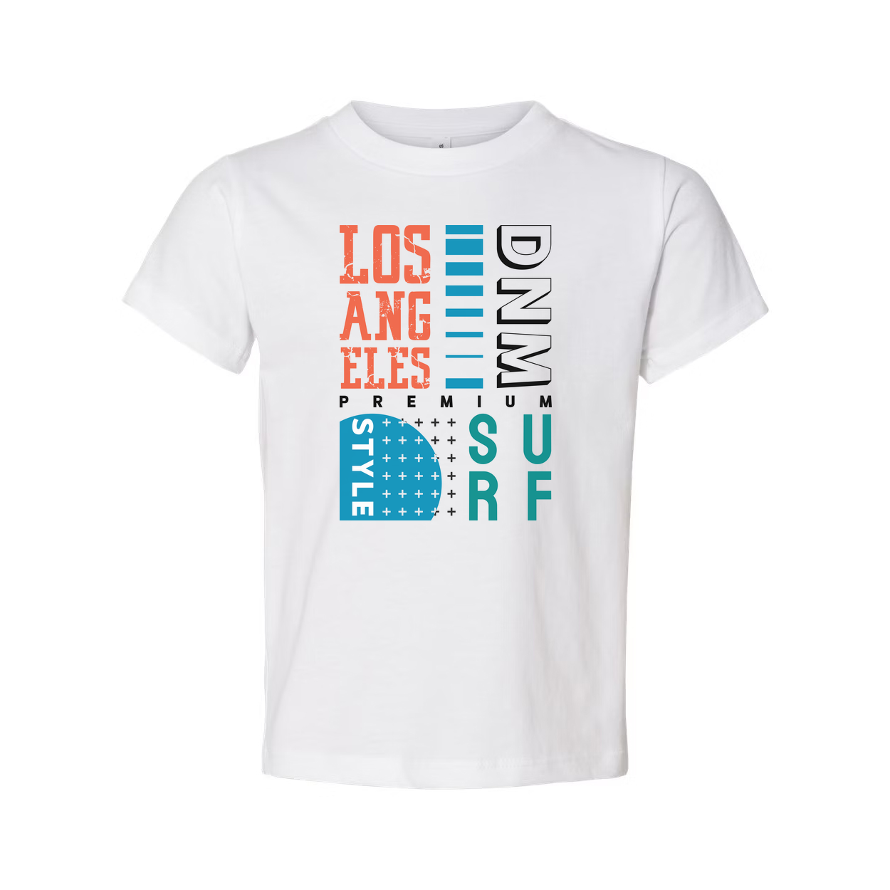 Unisex Graphic Tee Featuring Bold Los Angeles Denim Style Surf Print For Everyday Wear