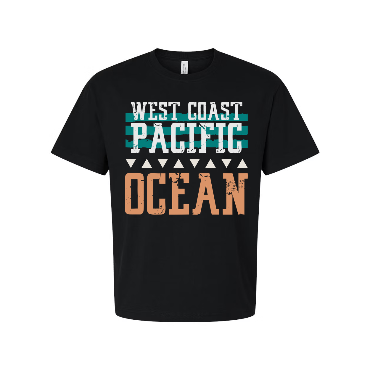 West Coast Pacific Ocean Graphic T Shirt For Men And Women With Distressed Print