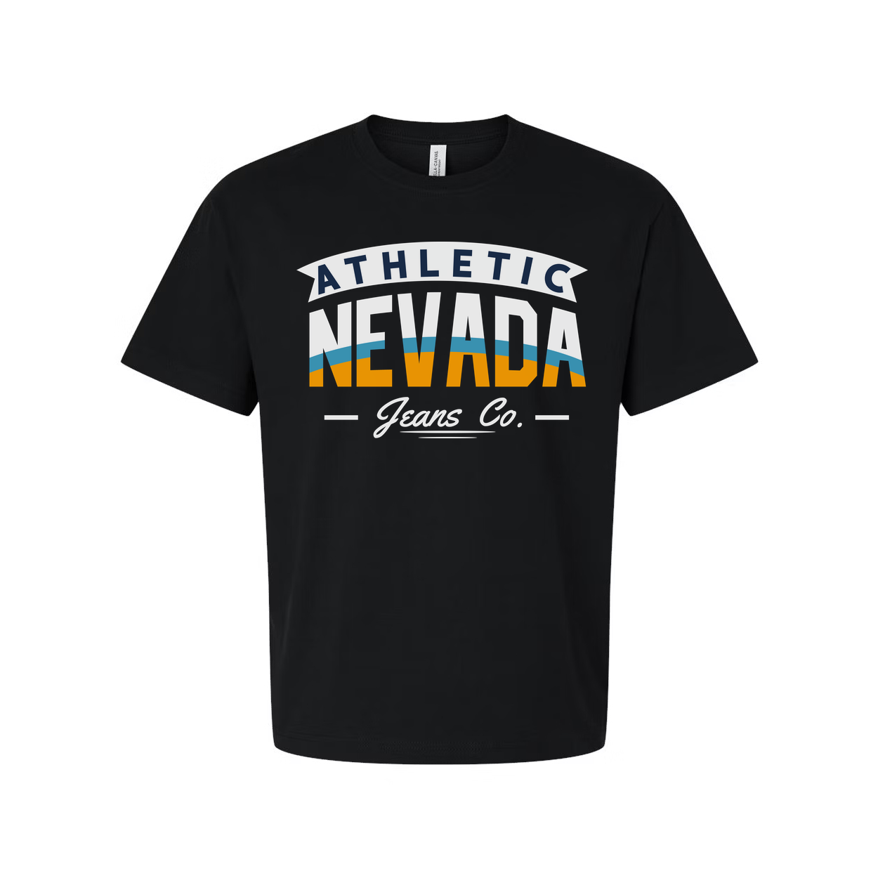 Athletic Nevada Jeans Co Graphic T Shirt Unisex Short Sleeve Casual Wear With Retro Logo Design