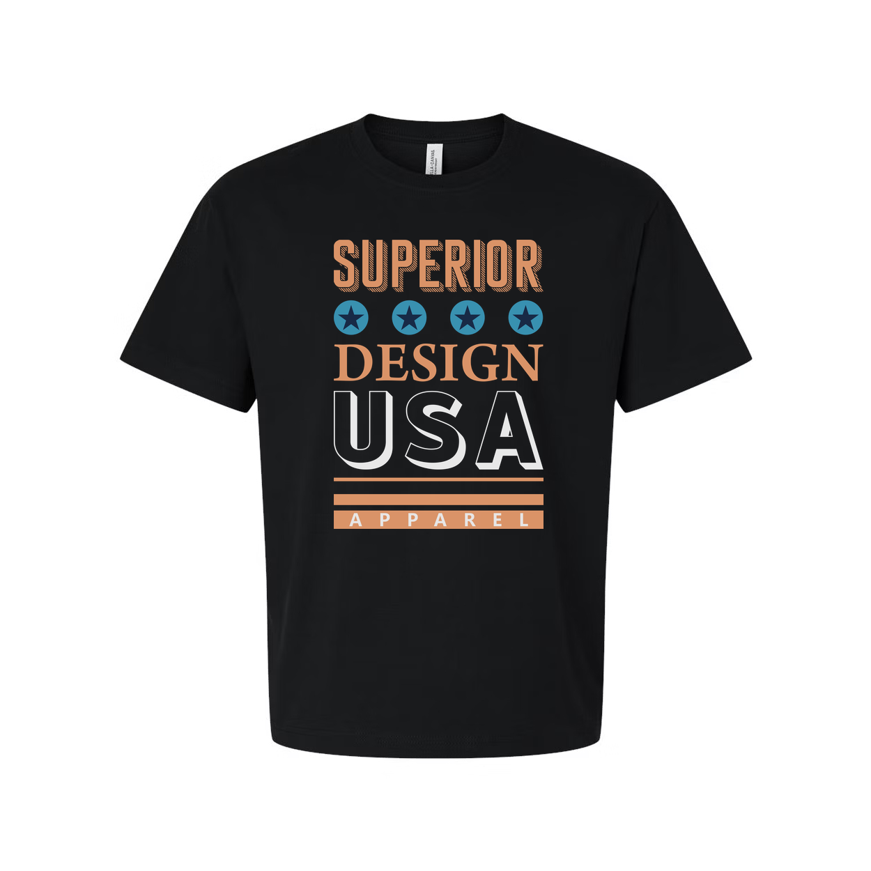 Superior Design USA Apparel Unisex Graphic Tee With Blue Star Icons