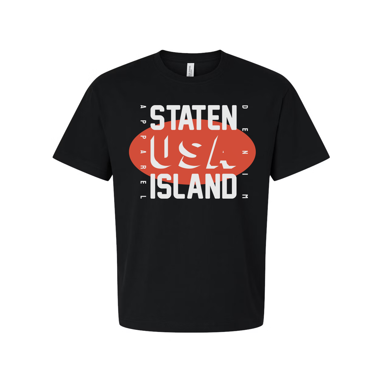 Staten Island USA Graphic Unisex T Shirt With Orange Oval Logo For City Pride Urban Streetwear Edition
