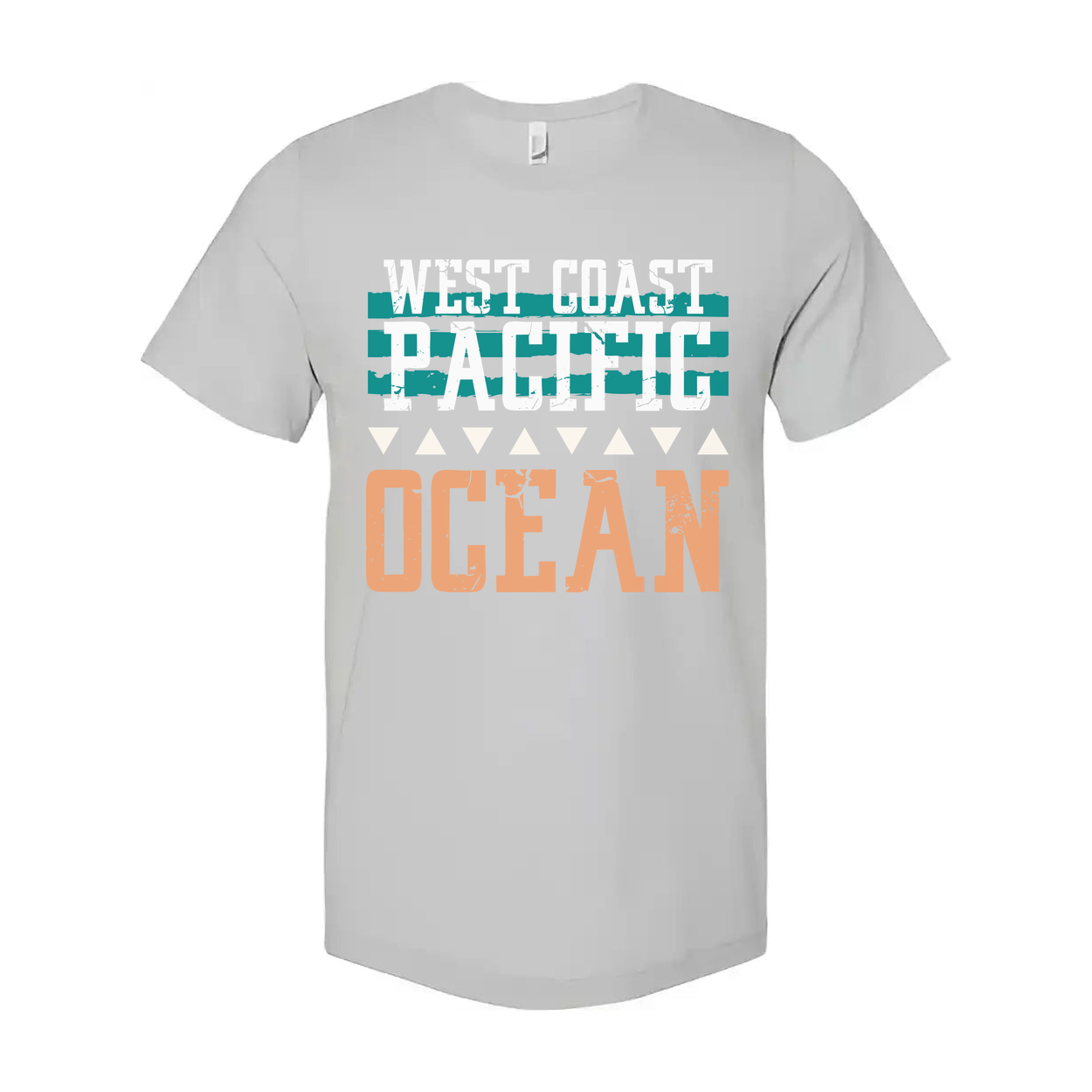 West Coast Pacific Ocean Graphic T Shirt For Men And Women With Distressed Print