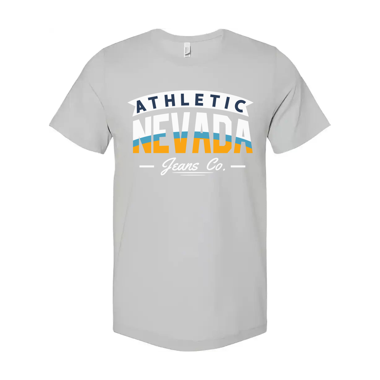 Athletic Nevada Jeans Co Graphic T Shirt Unisex Short Sleeve Casual Wear With Retro Logo Design