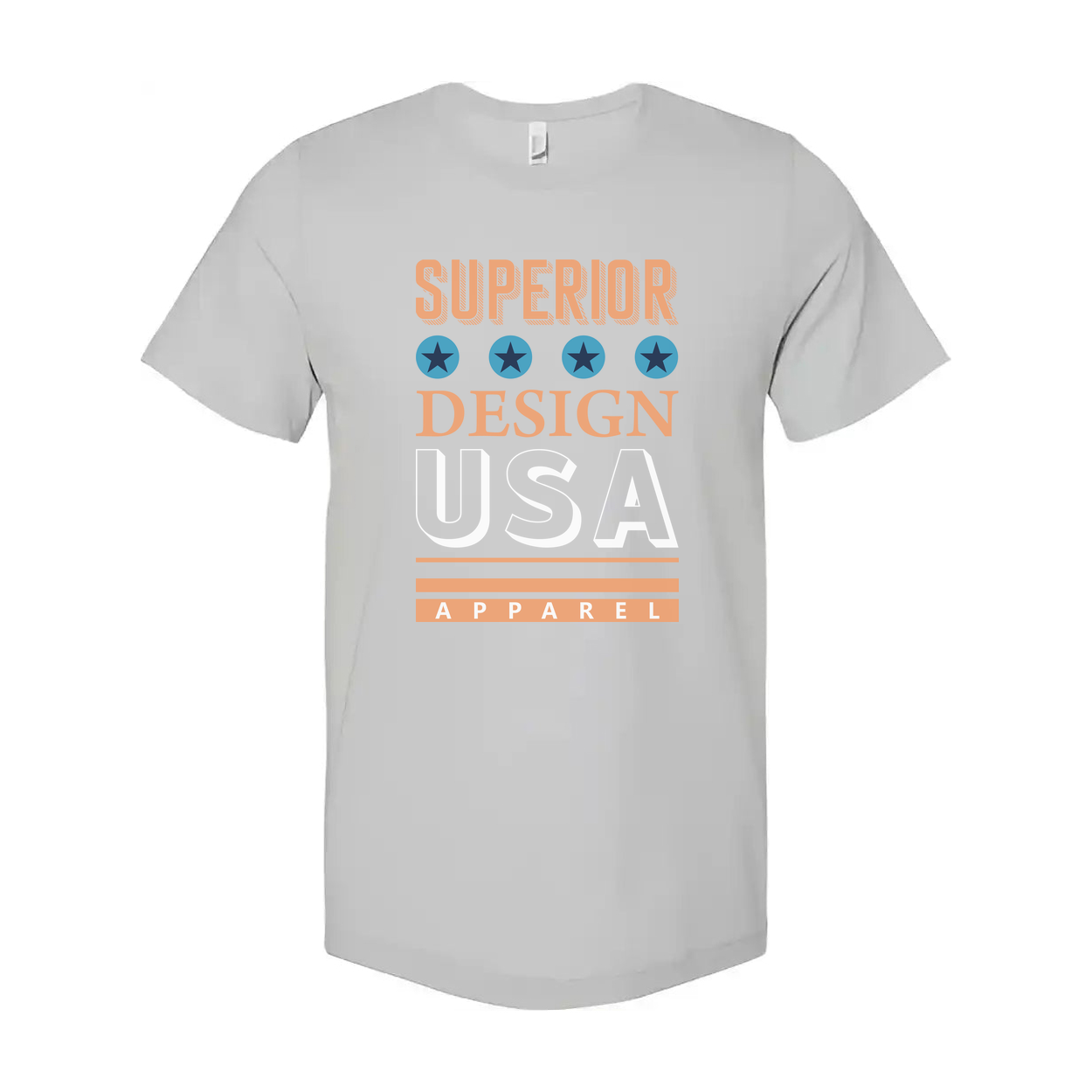 Superior Design USA Apparel Unisex Graphic Tee With Blue Star Icons