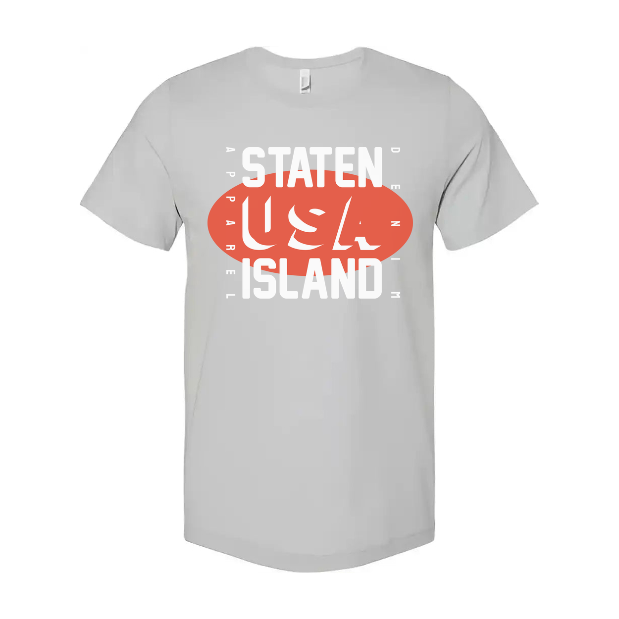Staten Island USA Graphic Unisex T Shirt With Orange Oval Logo For City Pride Urban Streetwear Edition