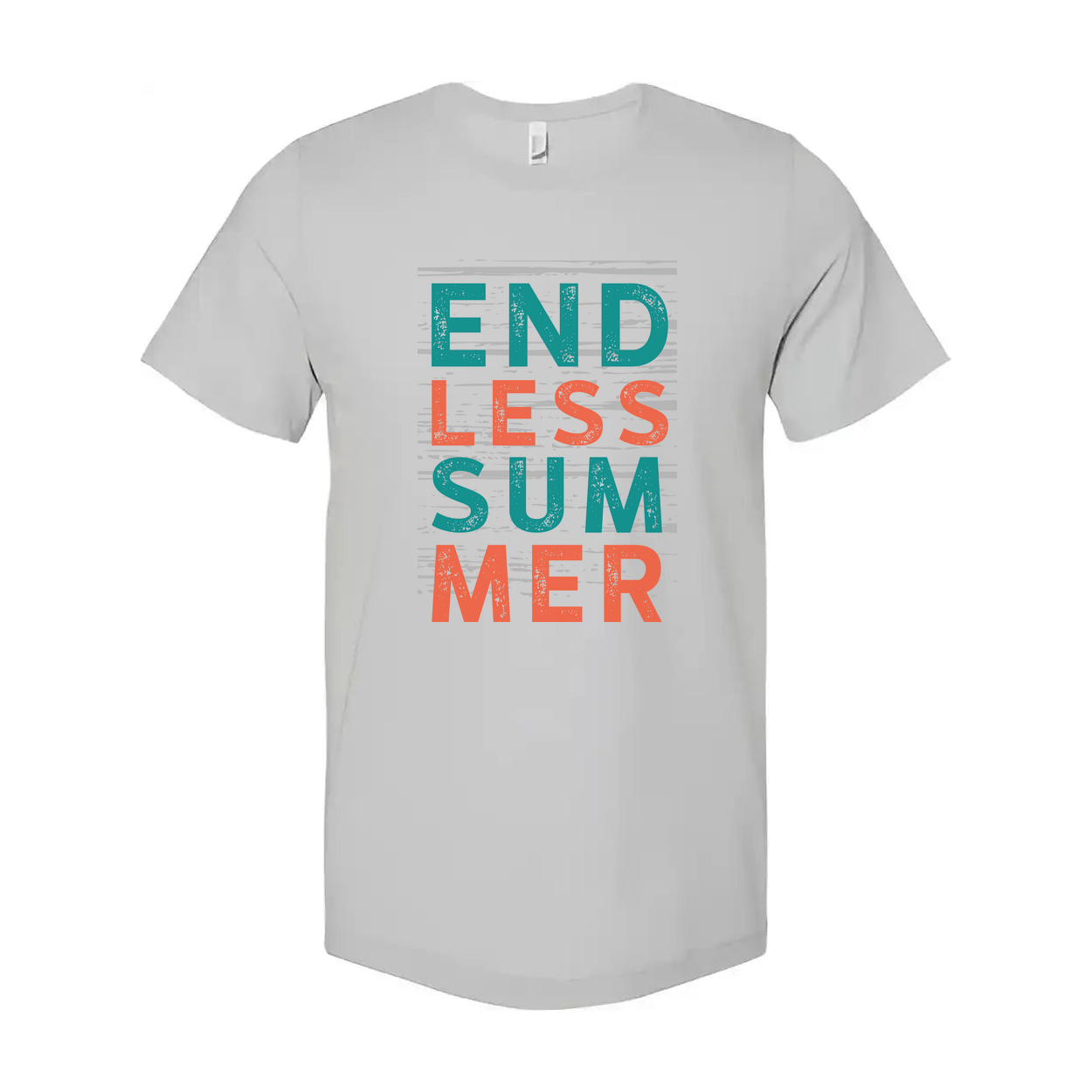 Endless Summer Graphic Unisex Short Sleeve Tee With Bold Teal And Coral Text Design