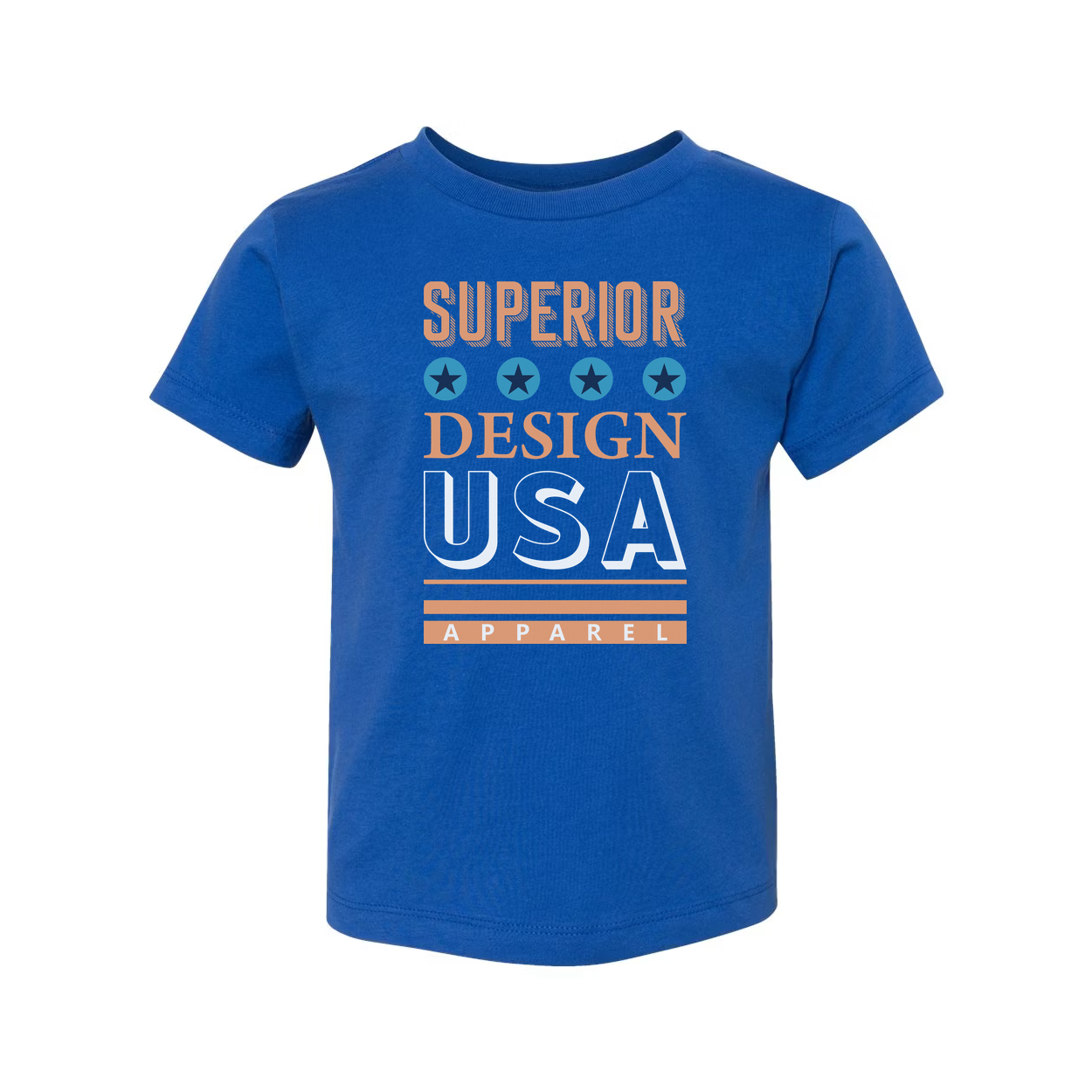 Superior Design USA Apparel Unisex Graphic Tee With Blue Star Icons