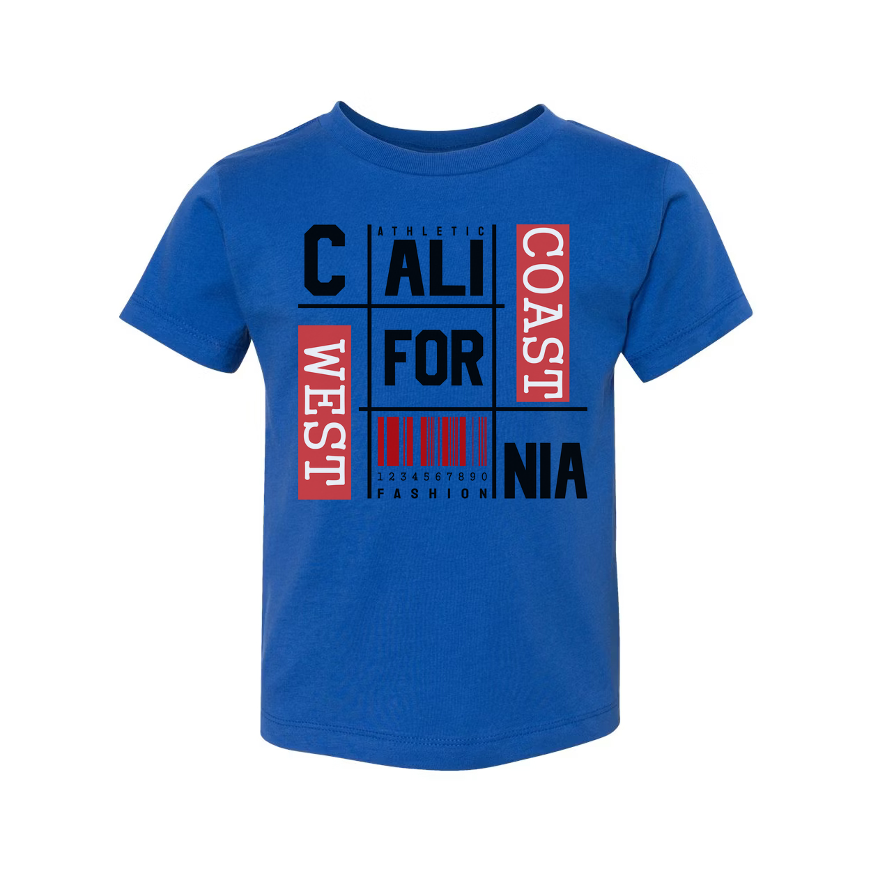 California Fashion Grid Graphic Unisex T Shirt With Barcode Print Artwork Casual Wear