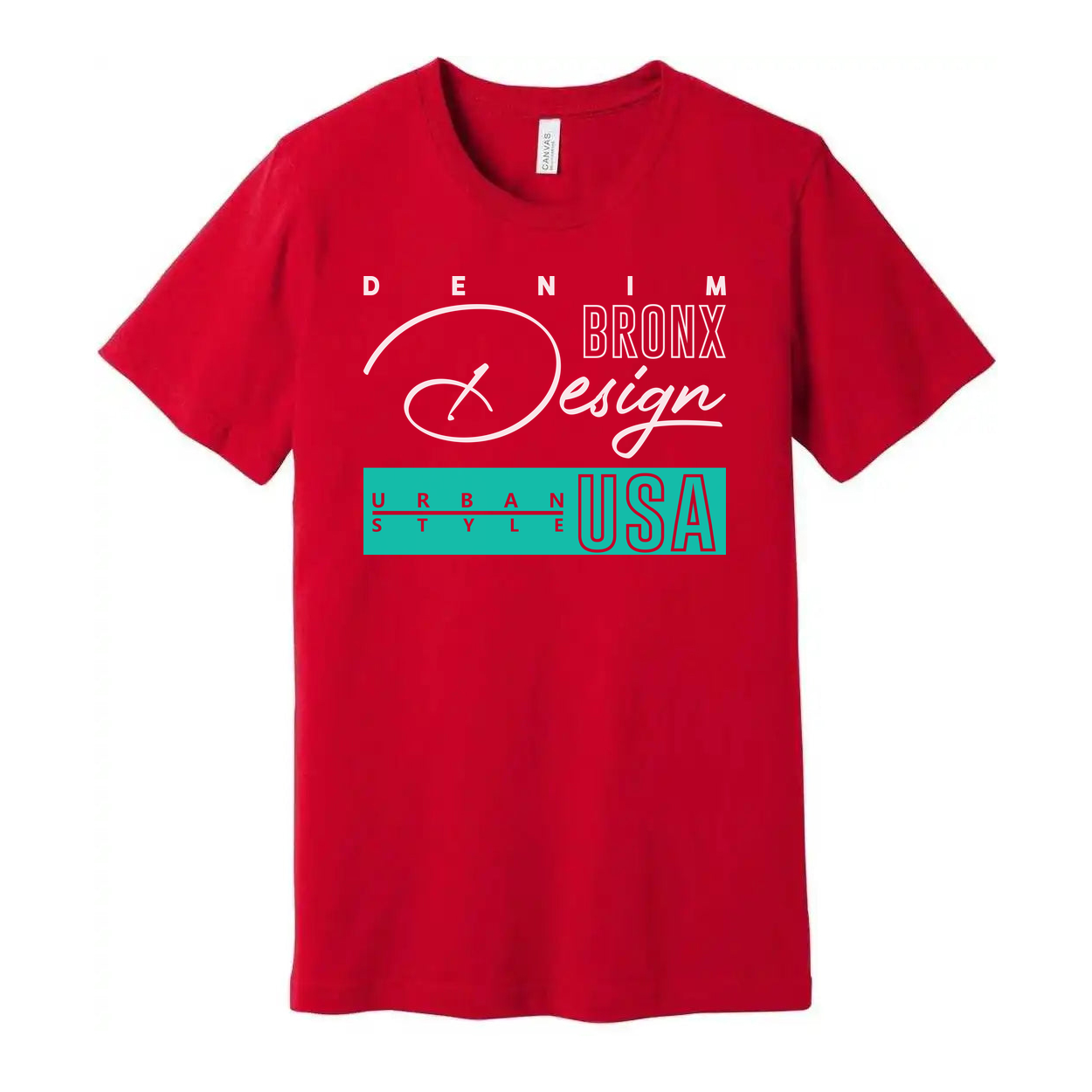 Urban Style USA Graphic T Shirt With Denim Bronx Design For Unisex Casual Wear And USA Theme