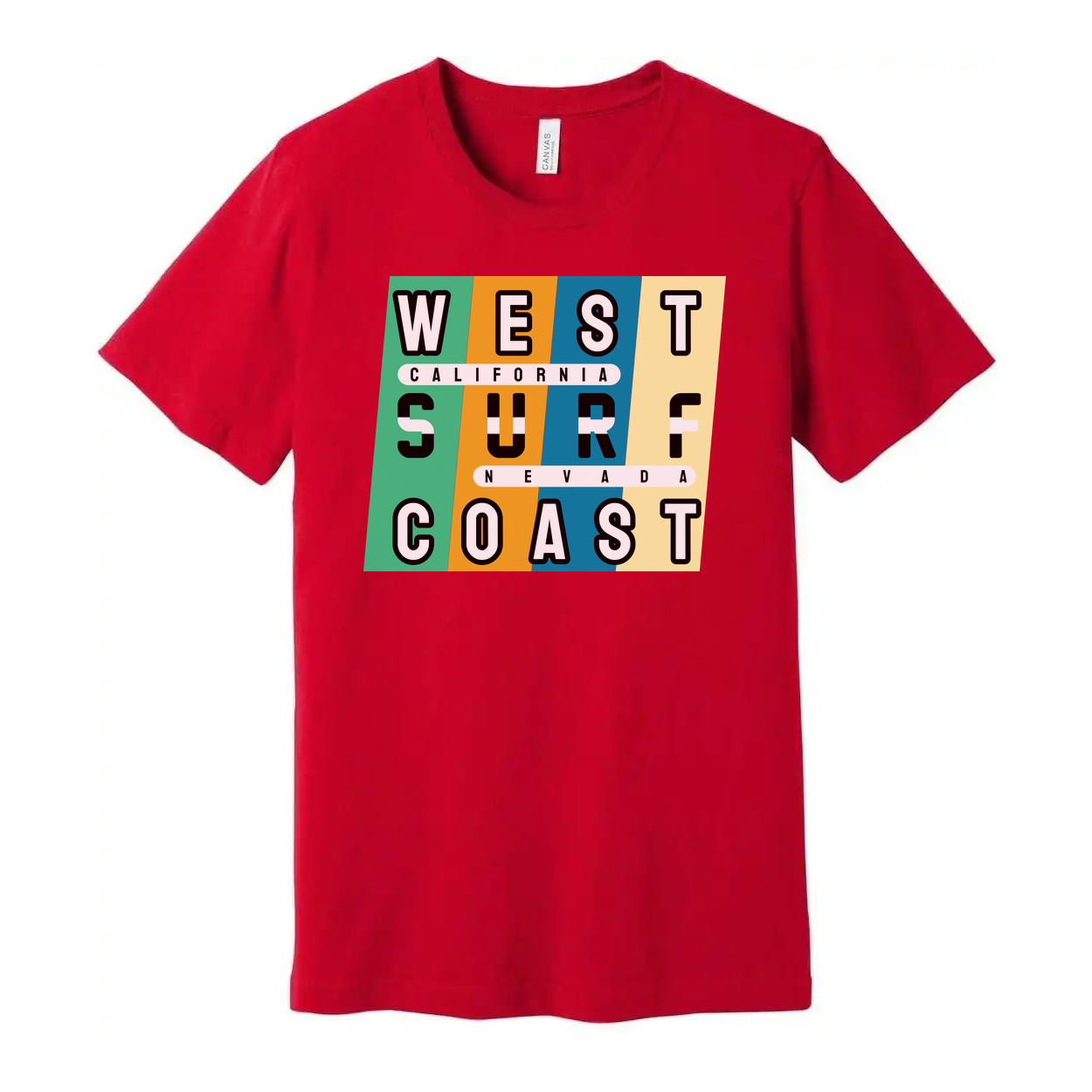 Unisex West Coast Surf Graphic T Shirt