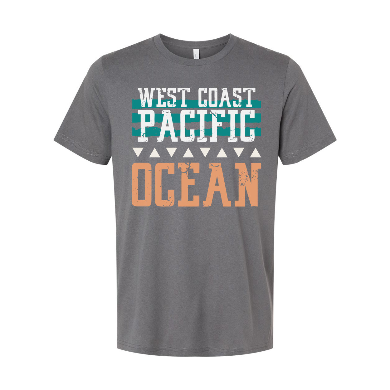 West Coast Pacific Ocean Graphic T Shirt For Men And Women With Distressed Print