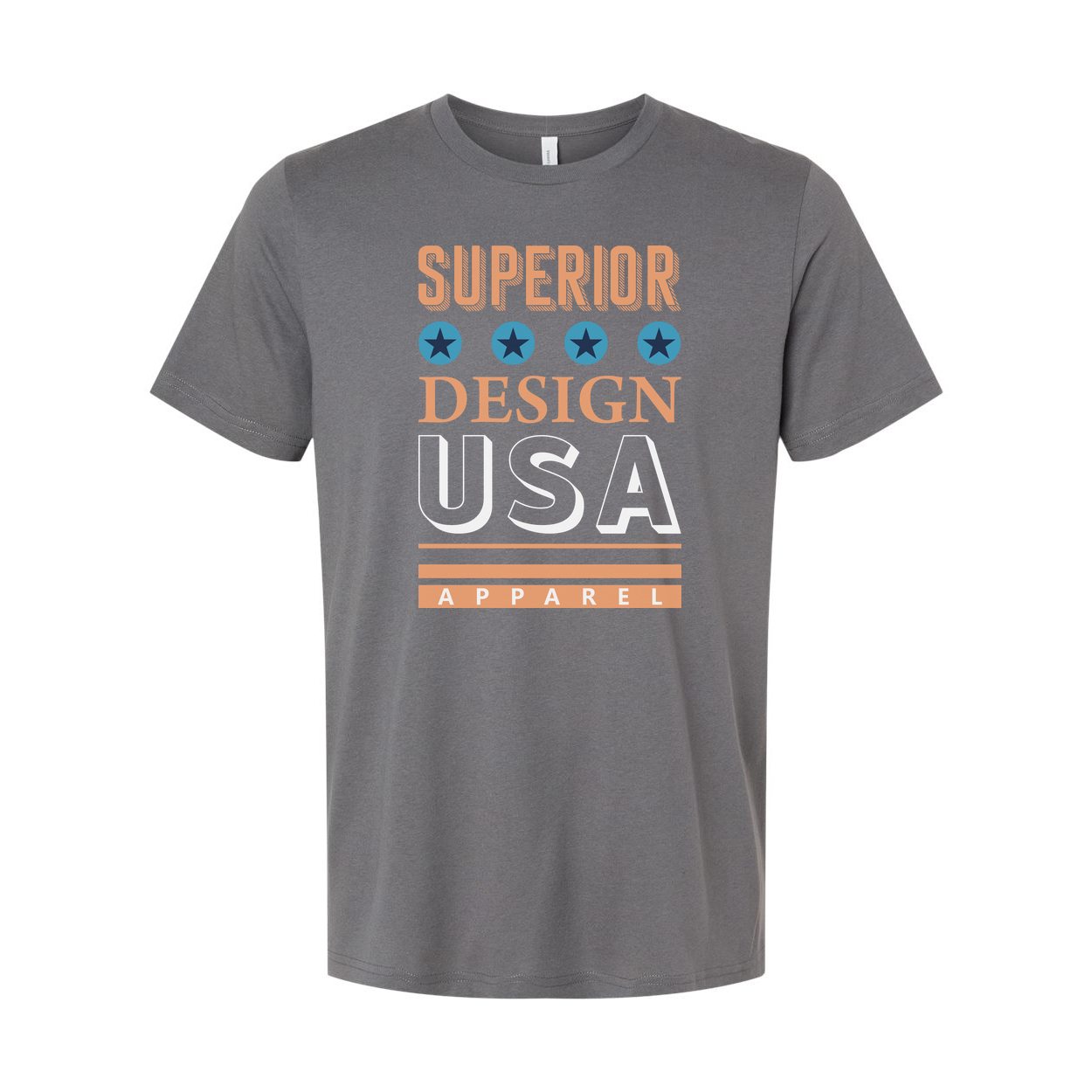 Superior Design USA Apparel Unisex Graphic Tee With Blue Star Icons