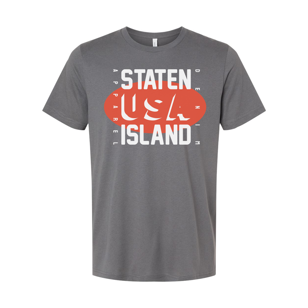 Staten Island USA Graphic Unisex T Shirt With Orange Oval Logo For City Pride Urban Streetwear Edition