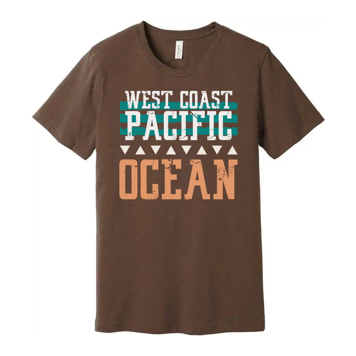 West Coast Pacific Ocean Graphic T Shirt For Men And Women With Distressed Print