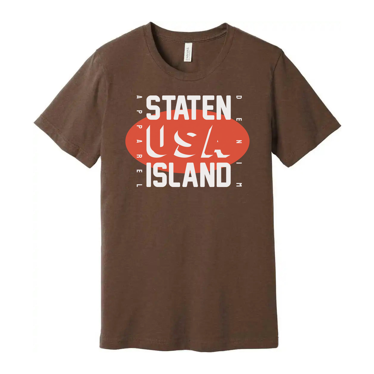 Staten Island USA Graphic Unisex T Shirt With Orange Oval Logo For City Pride Urban Streetwear Edition