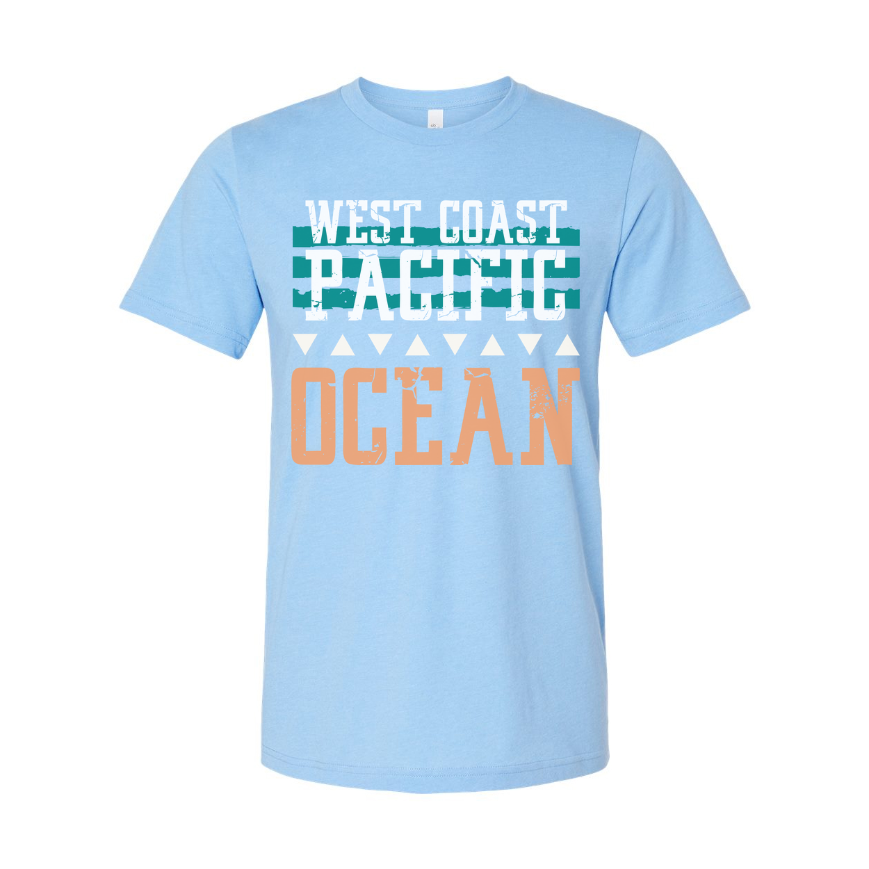 West Coast Pacific Ocean Graphic T Shirt For Men And Women With Distressed Print