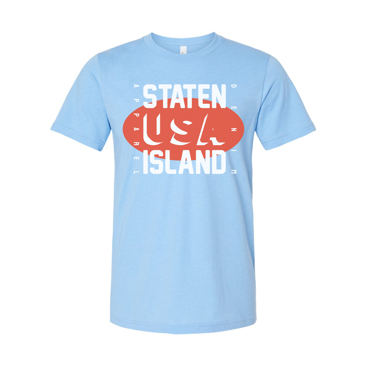 Staten Island USA Graphic Unisex T Shirt With Orange Oval Logo For City Pride Urban Streetwear Edition