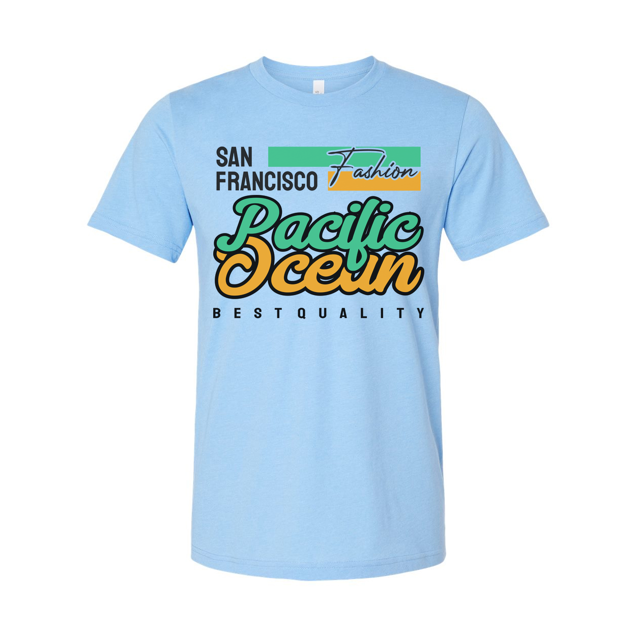 Pacific Ocean Graphic Tee With San Francisco Fashion Elements For Unisex Urban Wear