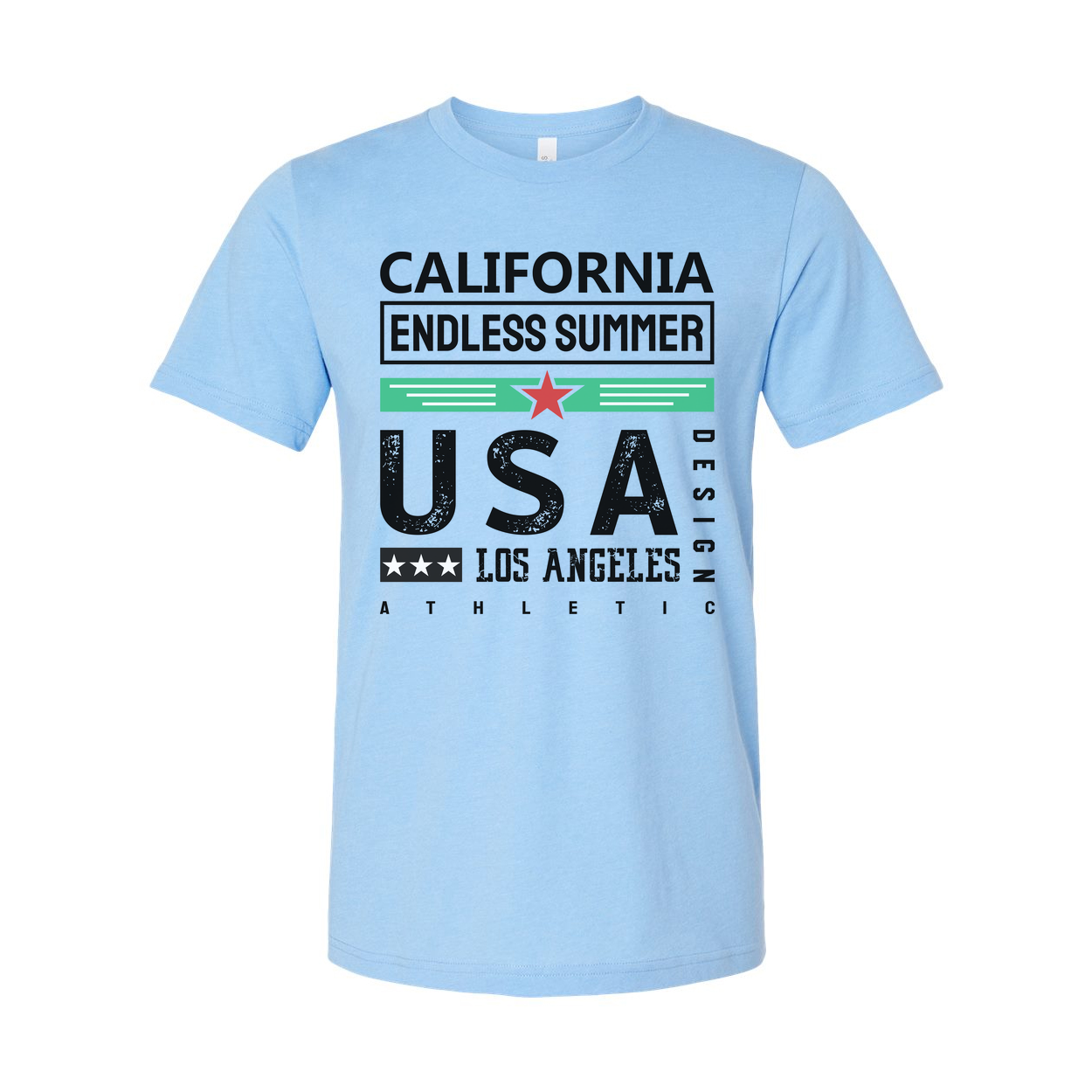 California Endless Summer USA Los Angeles Athletic Design Graphic Tee Unisex Casual Wear Apparel