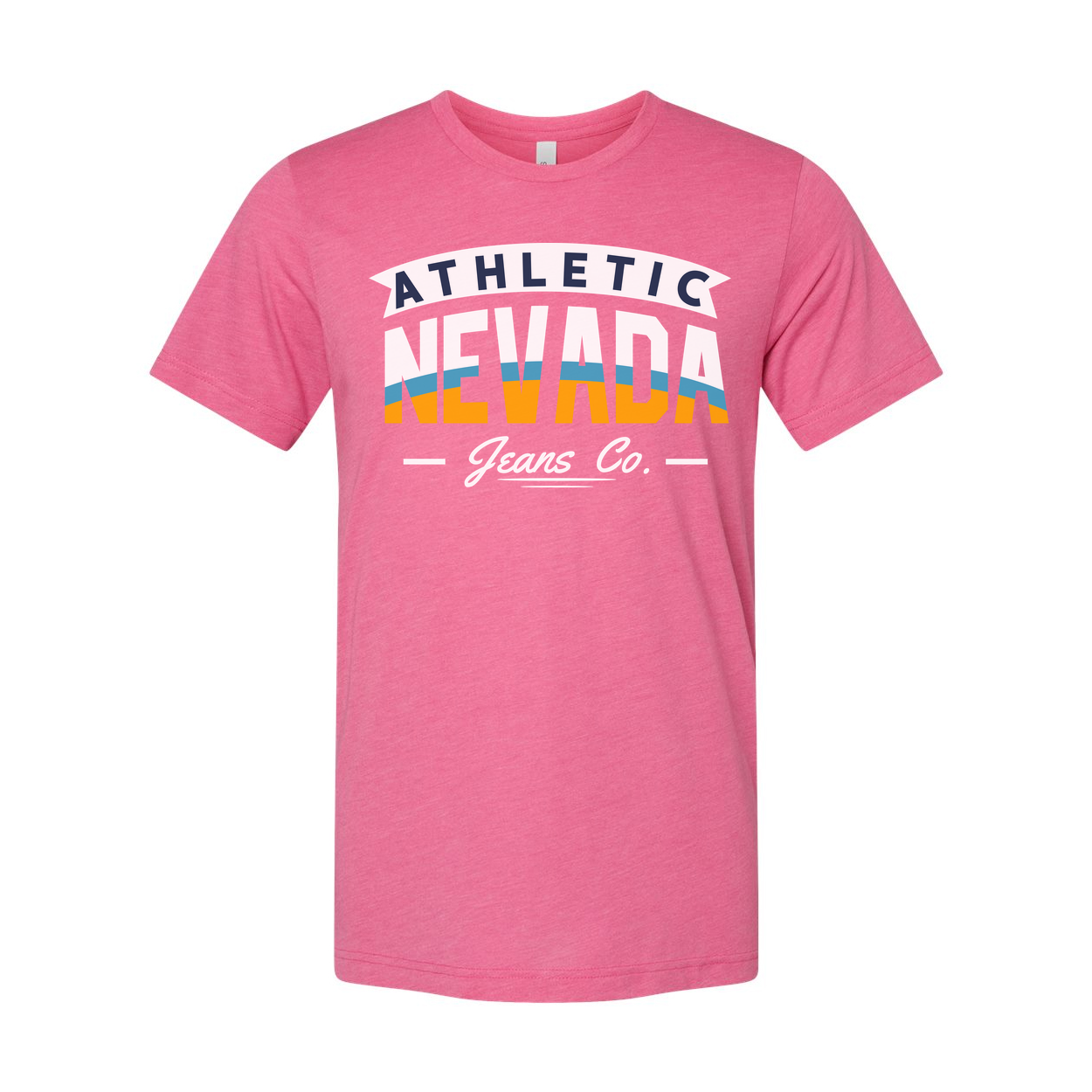 Athletic Nevada Jeans Co Graphic T Shirt Unisex Short Sleeve Casual Wear With Retro Logo Design