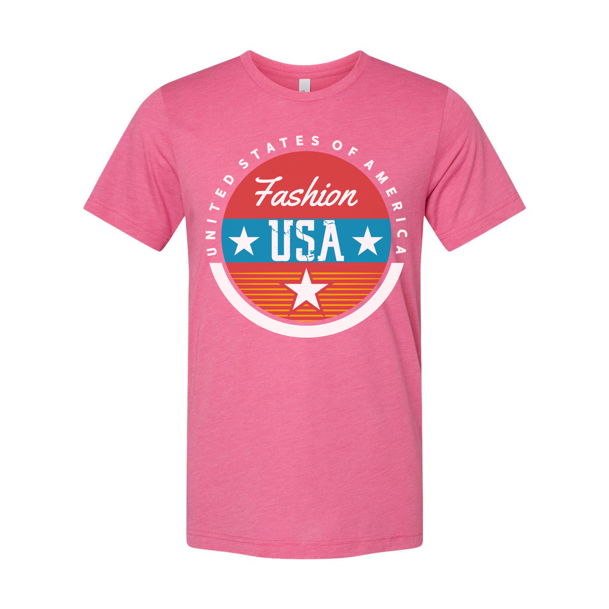 Unisex Graphic Tee With Retro USA Circle Emblem And Stars Design For Fashionable Casual Wear Everyday