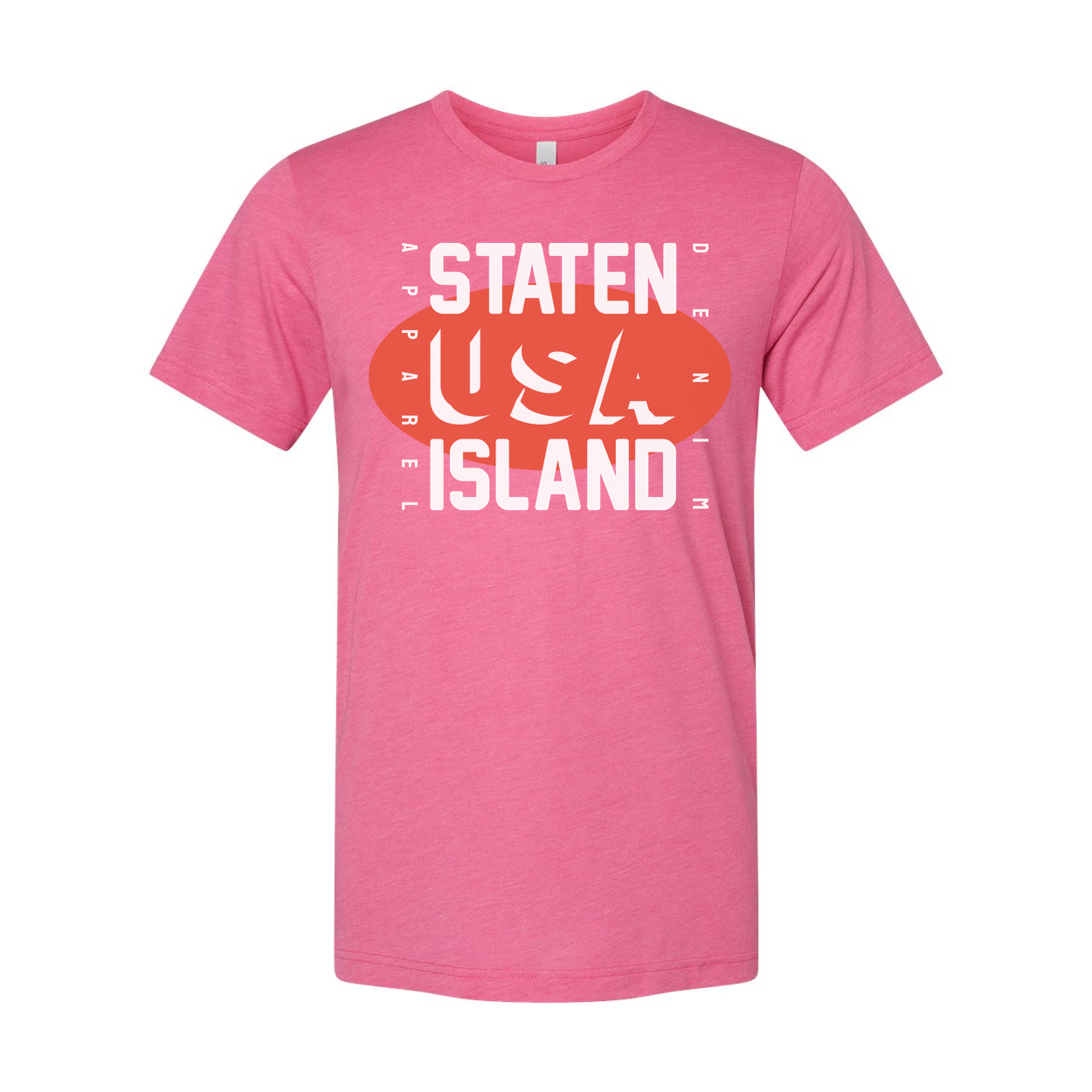 Staten Island USA Graphic Unisex T Shirt With Orange Oval Logo For City Pride Urban Streetwear Edition