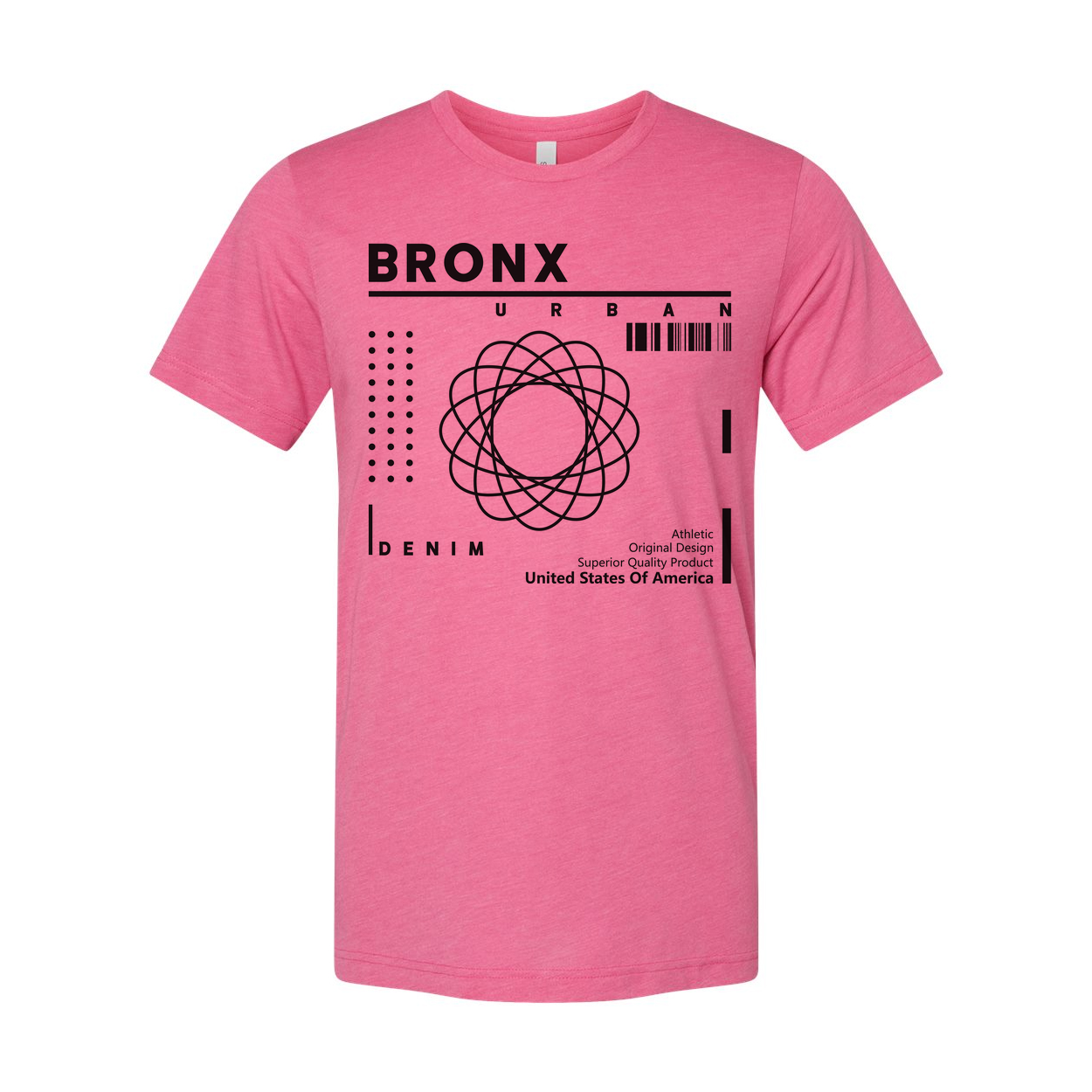 Bronx Urban Graphic T Shirt With Abstract Atomic Circle Design Unisex Tee Apparel