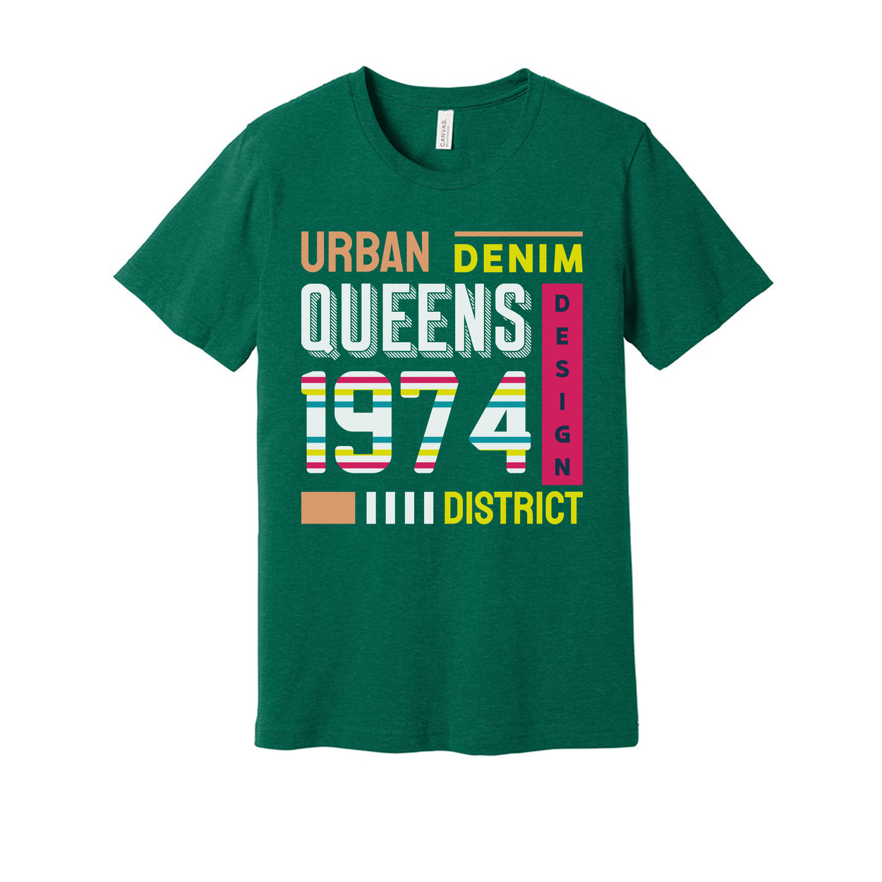 Urban Denim Queens 1974 District Design T Shirt