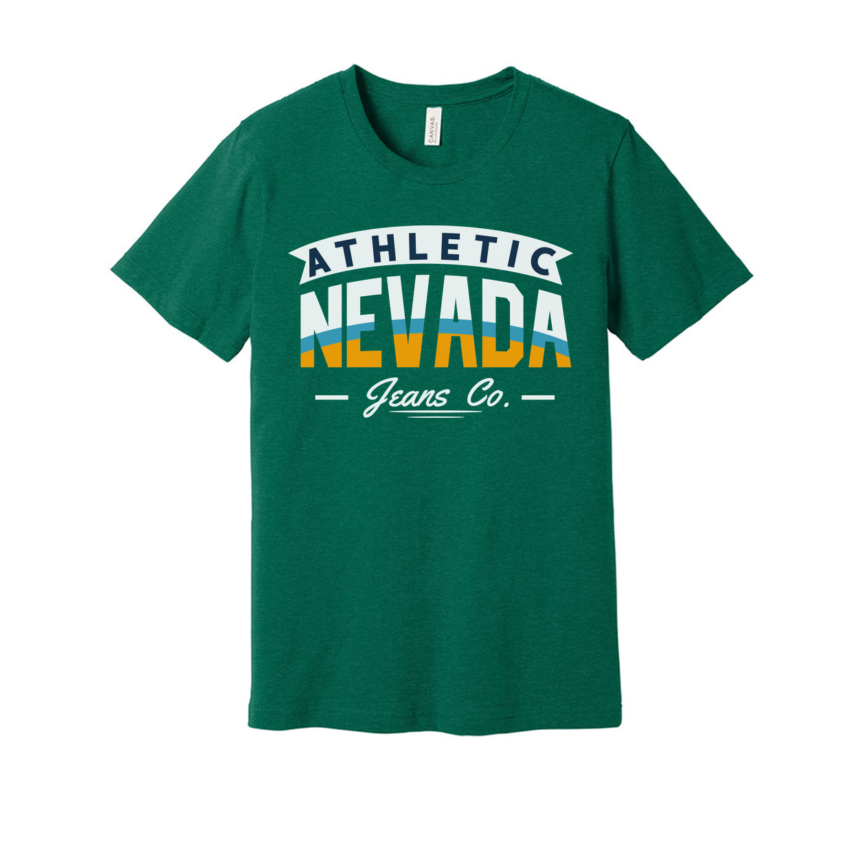 Athletic Nevada Jeans Co Graphic T Shirt Unisex Short Sleeve Casual Wear With Retro Logo Design