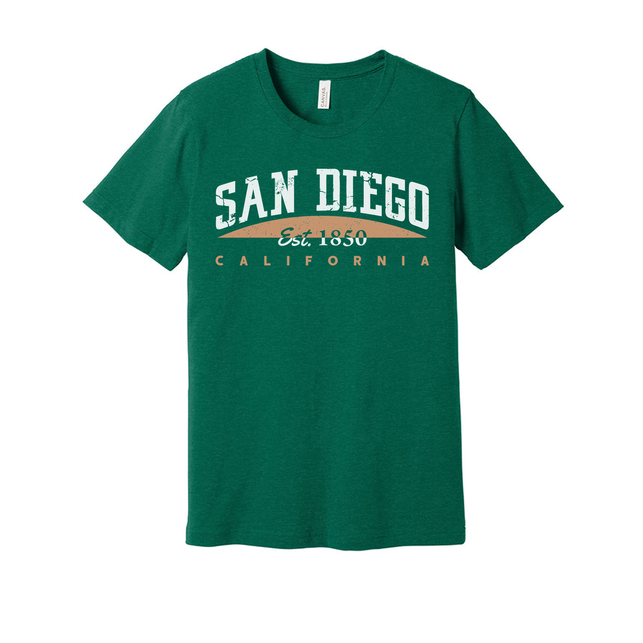 San Diego California Graphic T Shirt Est 1850 Arch Design Vintage City Theme Apparel
