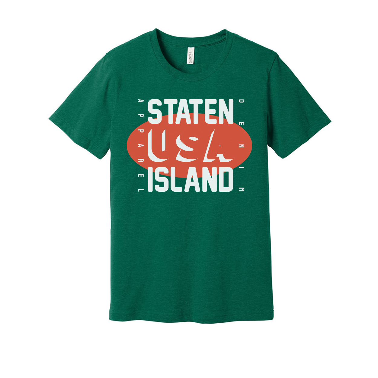 Staten Island USA Graphic Unisex T Shirt With Orange Oval Logo For City Pride Urban Streetwear Edition